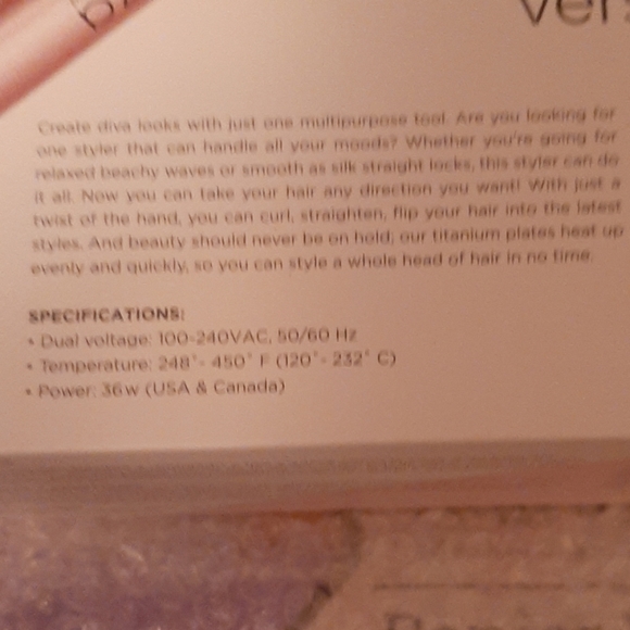 NIB🤩PRICE CUT❣Bellezza VersaStyler Flat/Curling Iron NEW IN BOX - Picture 8 of 8